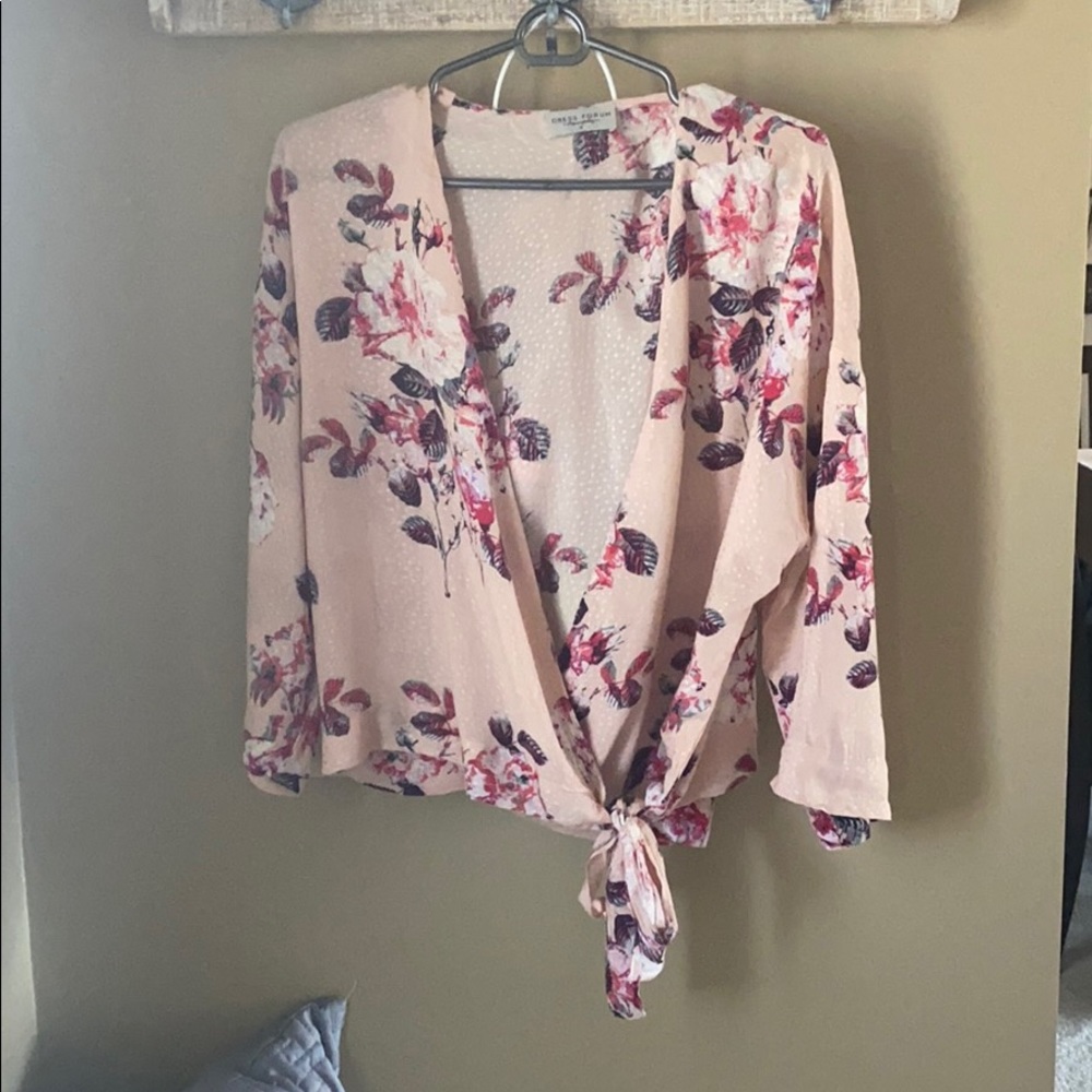 Pink Floral Blouse